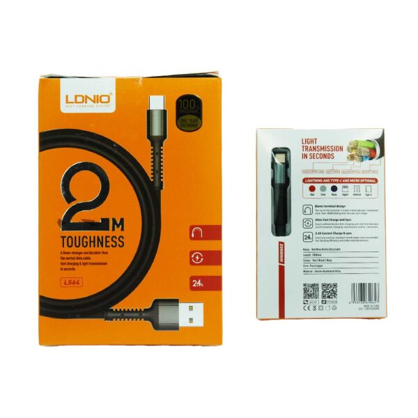 کابل آیفون Ldnio مدل Ls-64 دومتری فست اورجینال