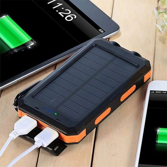 Wholesale RoHS Custom Solar Powerbank 10000mAh Portable Solar Phone Charger Solar Power Bank