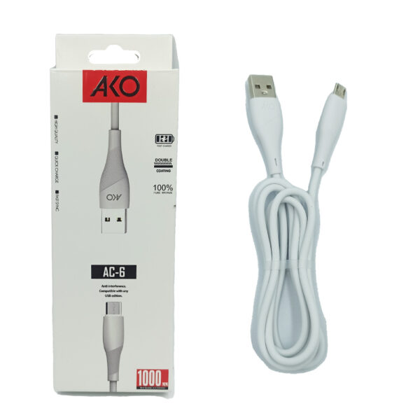 کابل گوشی MicroUSB اکو مدل AC-6 فست ضخیم 2 امپر