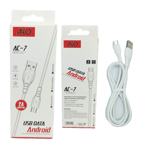 کابل گوشی MicroUSB اکو مدل AC-7 فست 2 امپر