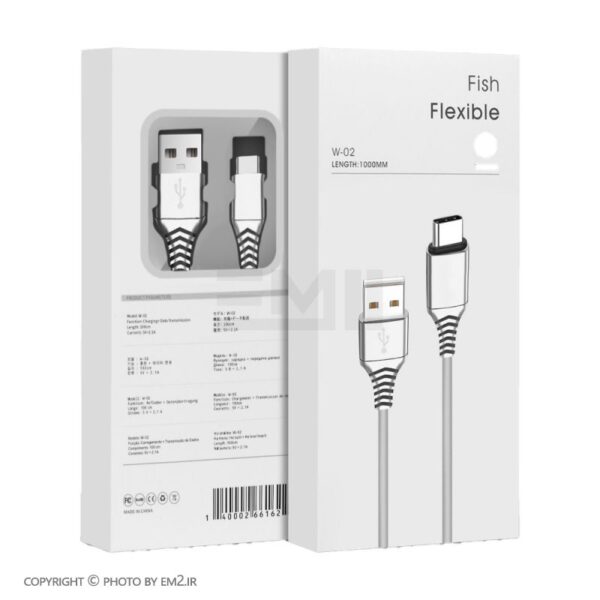 کابل میکرو Flexible مدل W-02 سیلیکونی 2.4 آمپر سر فلزی کیفیت عالی