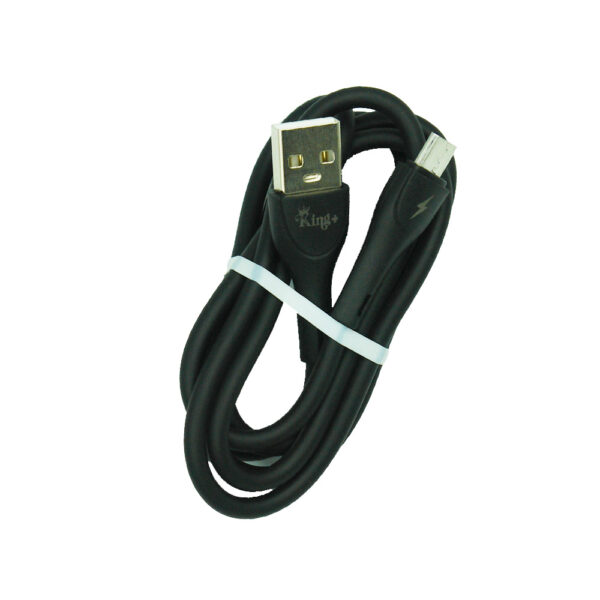 کابل گوشی MicroUSB مدل کینگ پلاس فله مشکی