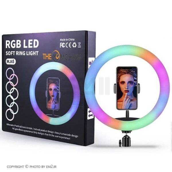 رینگ لایت مدل MJ45 RGB همراه به 3 پایه