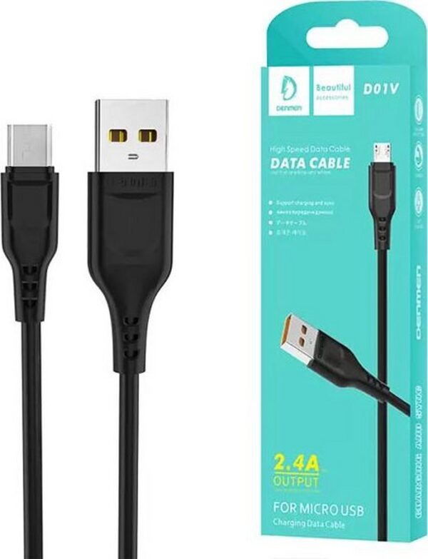 کابل گوشی MicroUSB دنمن مدل D01v طول 1 متر