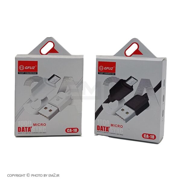 کابل گوشی MicroUSB GFUZ سیلیکونی فست شارژ مدل CA-18