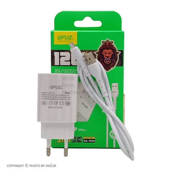 شارژر گوشی 12 وات MicroUSB GFUZ مدل GA-01M اورجینال