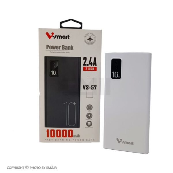 پاوربانک V-SMART مدل VS-57 دو پورت 10000 MAH اورجینال