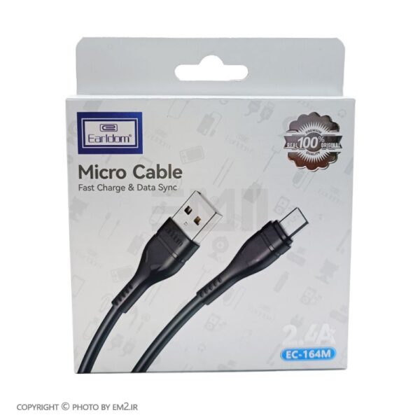 کابل گوشی MicroUSB یک متری ارلدام مدل EC164M