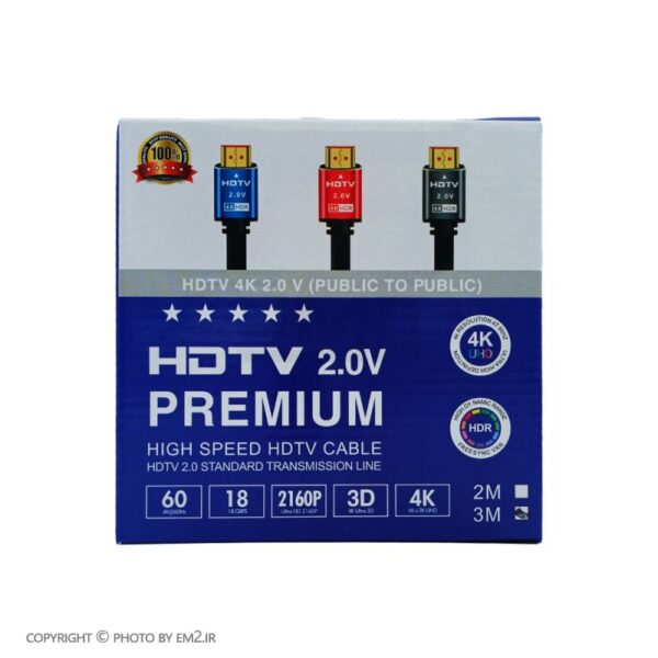 کابل HDMI مدل HDTV 4K با طول 150 سانتی‌متر: تجربه‌ای بی‌نظیر از کیفیت تصویر و صدا