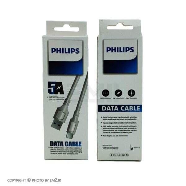 کابل Type-C فست 3A یک متری مدل Philips کیفیت عالی