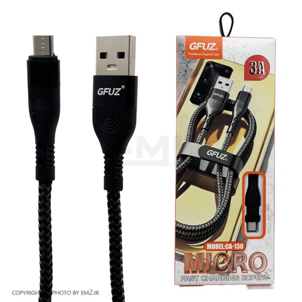 کابل MicroUSB فست شارژ GFUZ مدل CA-130 | کابل کنفی با توان 3 آمپر