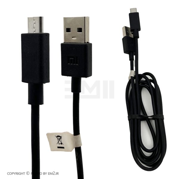 کابل گوشی MicroUSB شیائومی فست شارژ مدل فله مشکی