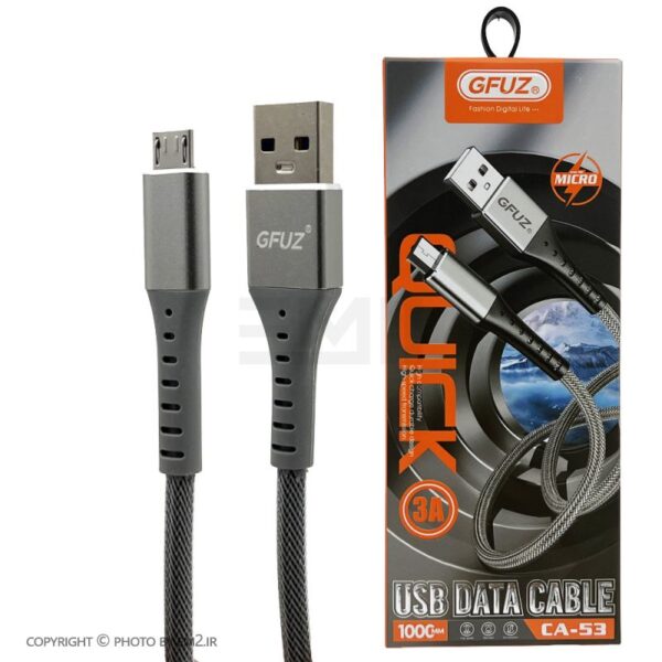 کابل میکرو USB برزنتی GFUZ مدل CA-53 | فست شارژ 3 آمپر، 1 متر اورجینال