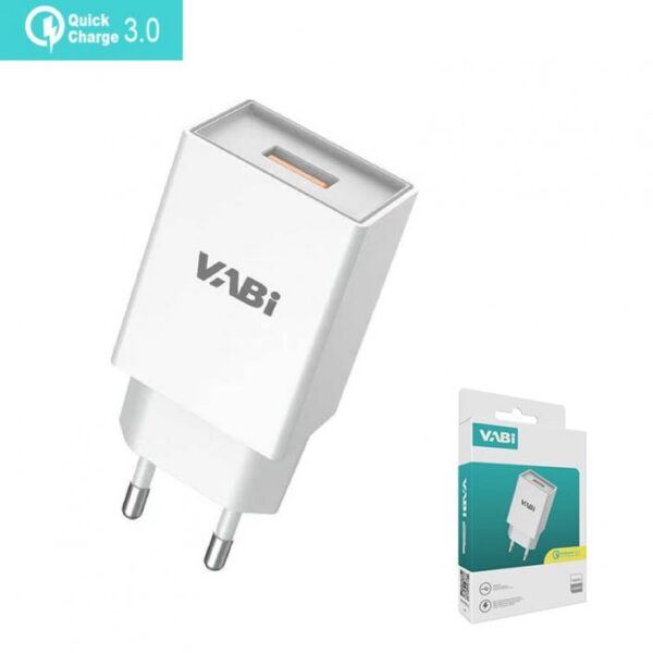 شارژر سریع 18 وات VABI مدل H39B | تکنولوژی Quick Charge 3.0