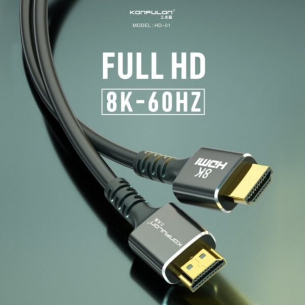 کابل HDMI 8K کانفلون مدل HD-01 با کانکتور Micro USB و روکش آلومینیوم