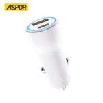 شارژر فندکی ASPOR مدل A910 با قابلیت شارژ سریع QC 3.0 و پورت USB و تایپ سی