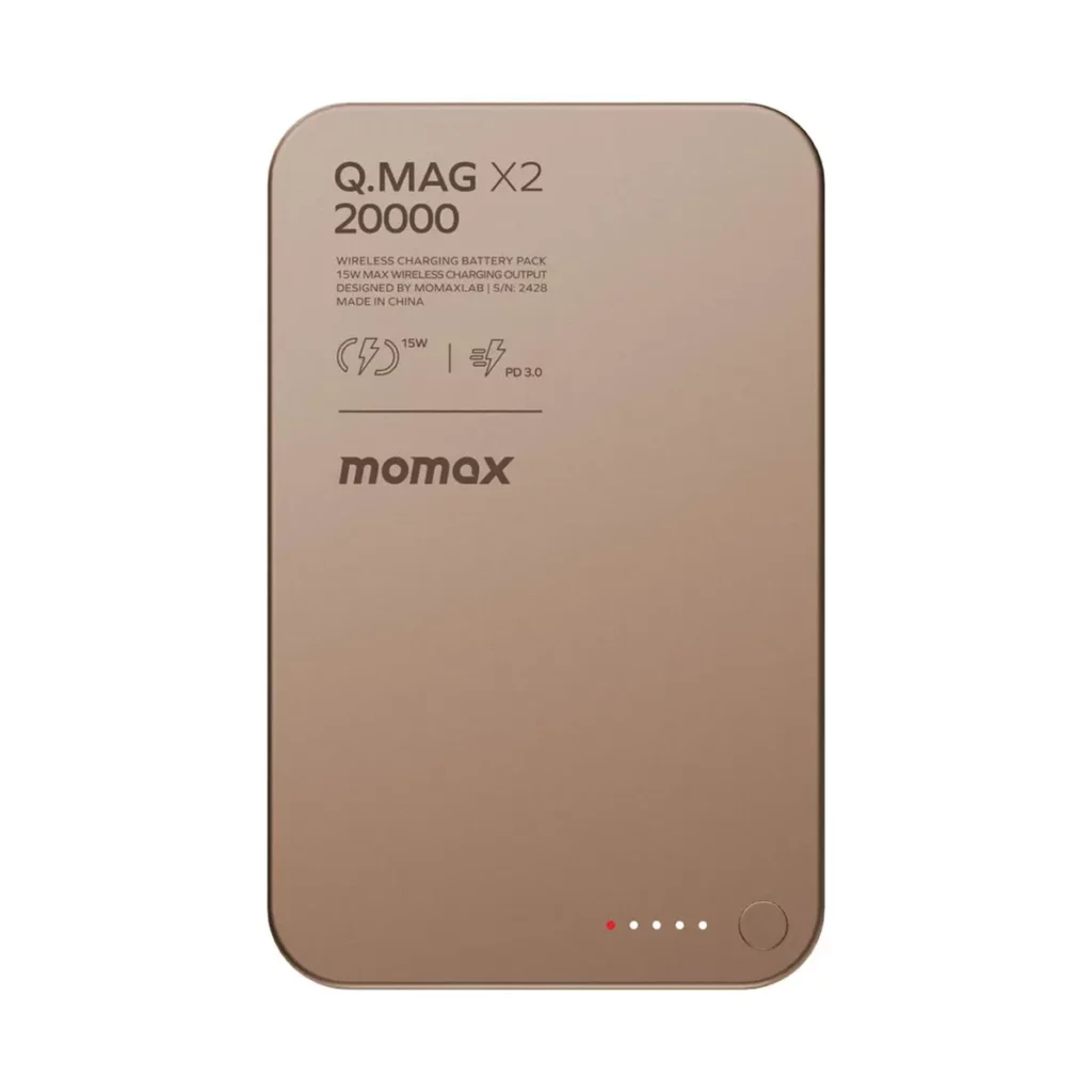 پاوربانک مومکس مدل Q.Mag X2 IP133 ظرفیت 20000 میلی آمپر ساعت