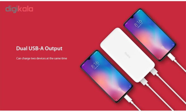 پاوربانک شیائومی مدل Redmi PB200LZM ظرفیت 20000 میلی آمپرساعت به همراه شارژر دیواری سامسونگ و کابل تبدیل