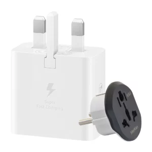 شارژر دیواری سامسونگ 25 وات مدل EP T2510NBEGAE به همراه تبدیل 3 به 2 مرکان