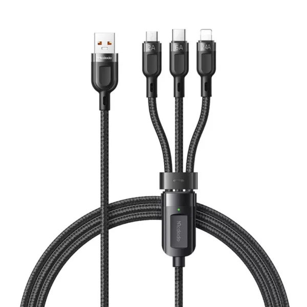 کابل USB به لایتینگ - میکرو یو اس بی - تایپ سی مک دودو مدل CA-093 طول 1.20 متر