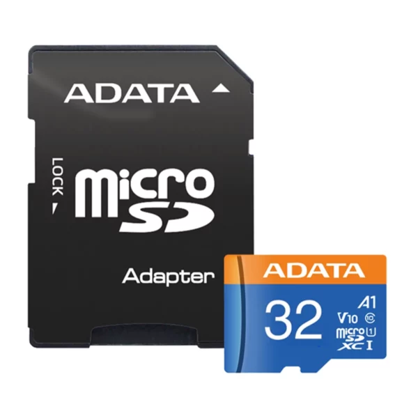 کارت حافظه microSDXC ای دیتا مدل Premier V10 A1 کلاس 10 استاندارد UHS-I سرعت 100MBps ظرفیت 32 گیگابایت به همراه آداپتور