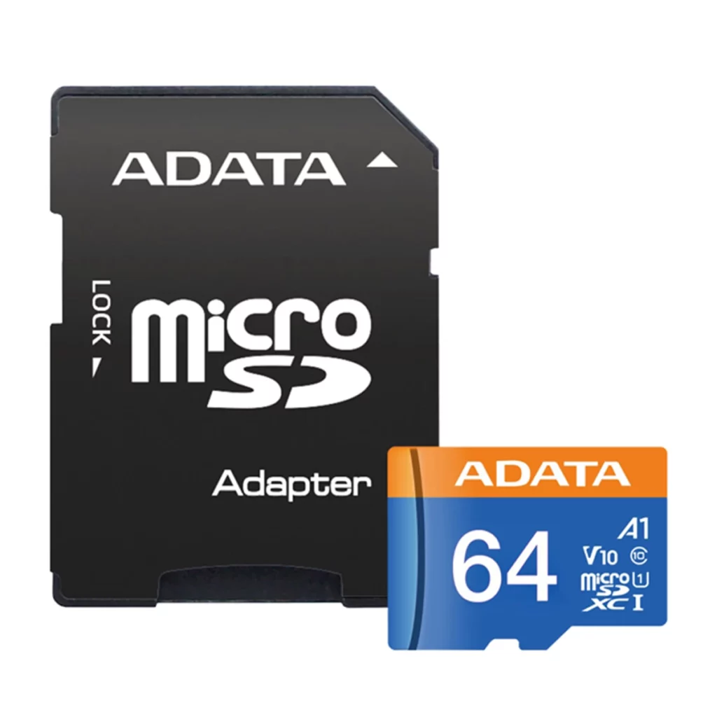 کارت حافظه microSDXC ای دیتا مدل Premier V10 A1 کلاس 10 استاندارد UHS I سرعت 100MBps ظرفیت 64 گیگابایت به همراه آداپتور