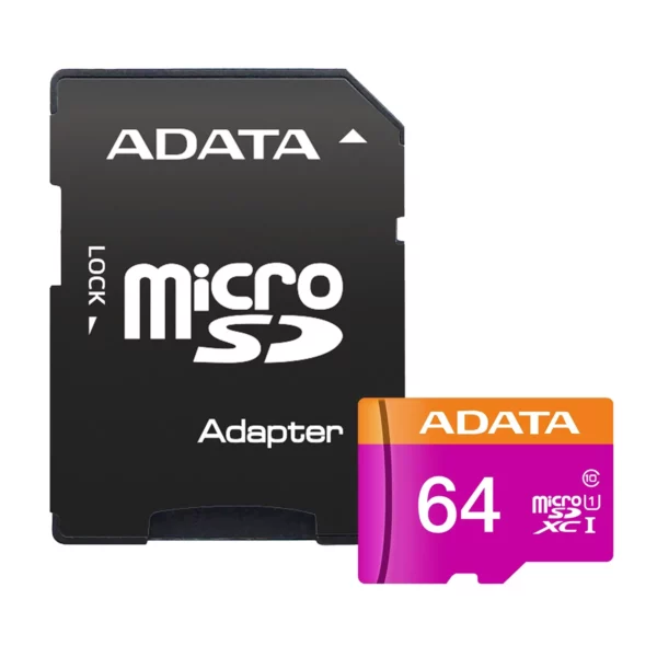 کارت حافظه microSDXC ای دیتا مدل Premier کلاس 10 استاندارد U1 سرعت 80MBps ظرفیت 64 گیگابایت به همراه آداپتور SD