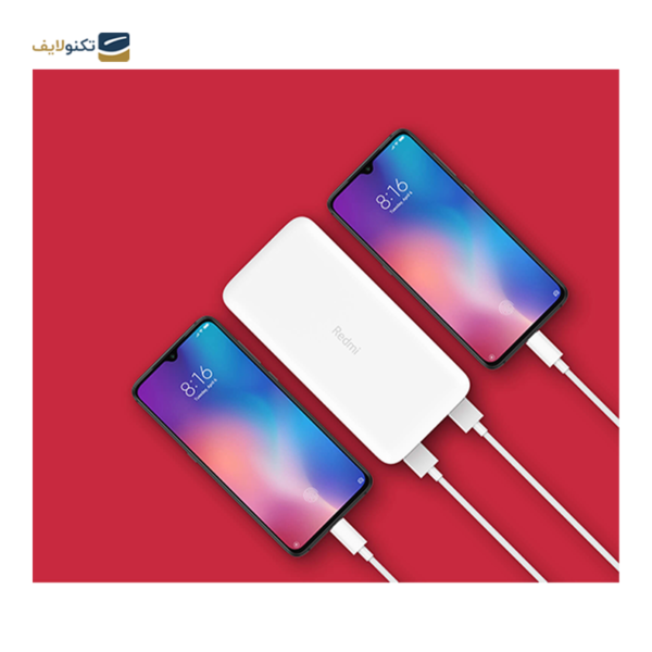 پاور بانک شیائومی 20000 میلی آمپرساعت مدل Redmi PB200LZM به همراه کابل تبدیل microUSB