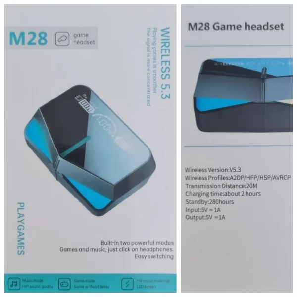هندزفری بلوتوثی مدل M28 Playgames v5.3 2023