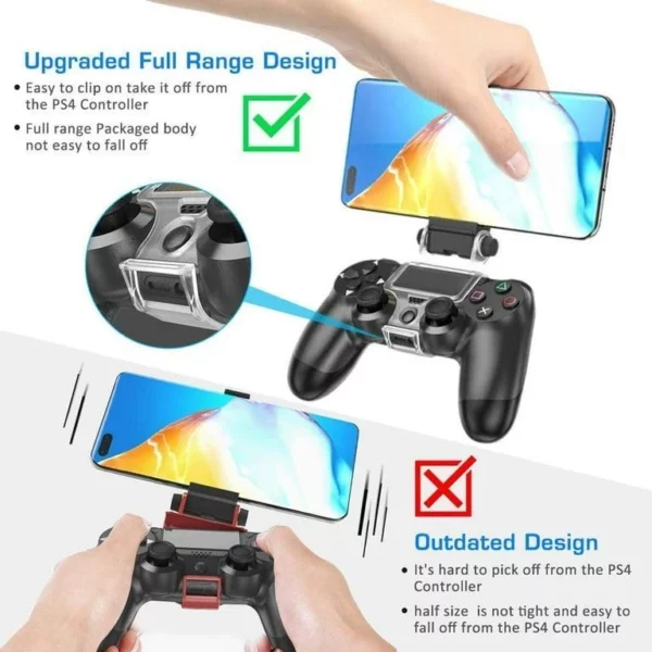 پایه نگهدارنده گوشی دسته بازی DOBE مدل Phone Clamp مناسب برای دسته Play Station 4