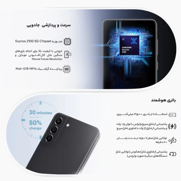 گوشی موبايل سامسونگ گلکسی S21 FE 5G ظرفیت 128 گیگابایت رم 8 گیگابایت - ویتنام