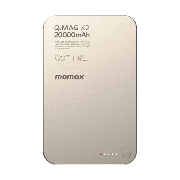 پاوربانک مومکس مدل Q.Mag X2 IP133 ظرفیت 20000 میلی آمپر ساعت