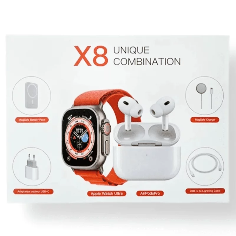 ساعت هوشمند X8 UNIQUE COMBINATION به همراه هندزفری بلوتوثی 7 ساعت هوشمند X8 UNIQUE COMBINATION به همراه هندزفری بلوتوثی