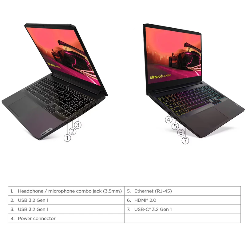 لپ تاپ لنوو 15.6 اینچی Ideapad Gaming 3 Ryzen5 5500H 32GB 1TB 256GB RTX 2050 10 لپ تاپ لنوو 15.6 اینچی Ideapad Gaming 3 Ryzen5 5500H 32GB 1TB 256GB RTX 2050