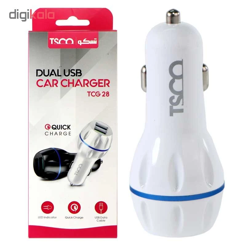 شارژر فندکی تسکو مدل TCG 28 5 شارژر فندکی تسکو مدل TCG 28