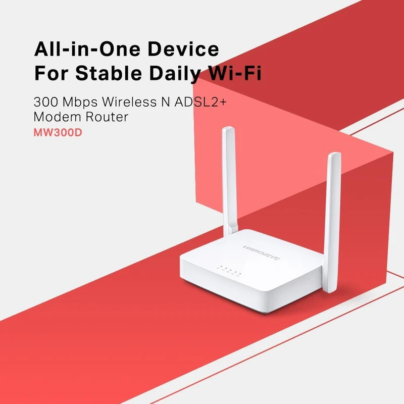مودم روتر ADSL 2 بی سیم مرکوسیس مدل MW-300D 5 مودم روتر ADSL 2 بی سیم مرکوسیس مدل MW-300D