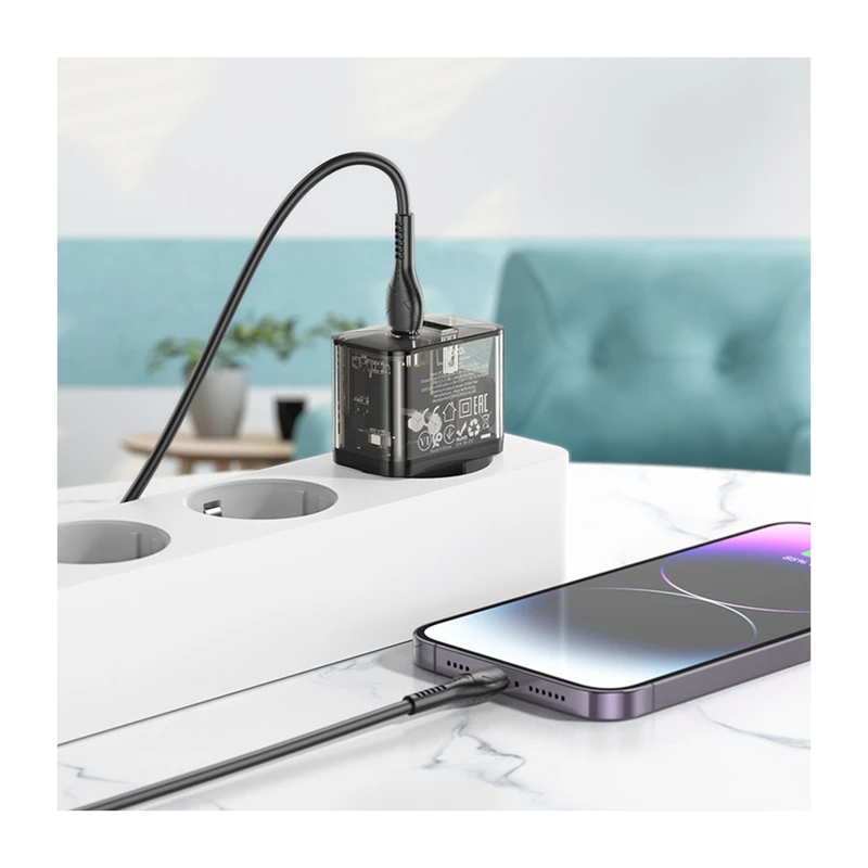 شارژر دیواری هوکو 20 وات مدل N34 PD به همراه کابل لایتنینگ 5 شارژر دیواری هوکو 20 وات مدل N34 PD به همراه کابل لایتنینگ