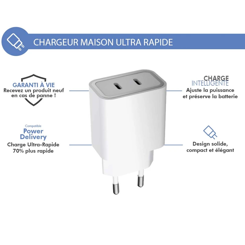 شارژر دیواری فورس مدل FPLICS2CC45WPDW توان 45 وات 6 شارژر دیواری فورس مدل FPLICS2CC45WPDW توان 45 وات