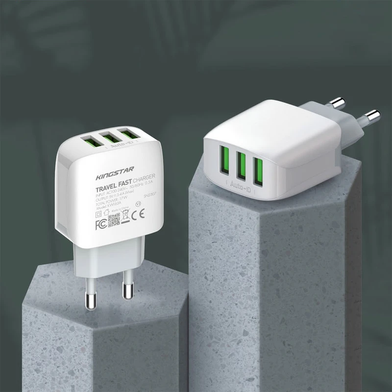 شارژر دیواری کینگ استار مدل KW163A توان 17 وات 5 شارژر دیواری کینگ استار مدل KW163A توان 17 وات