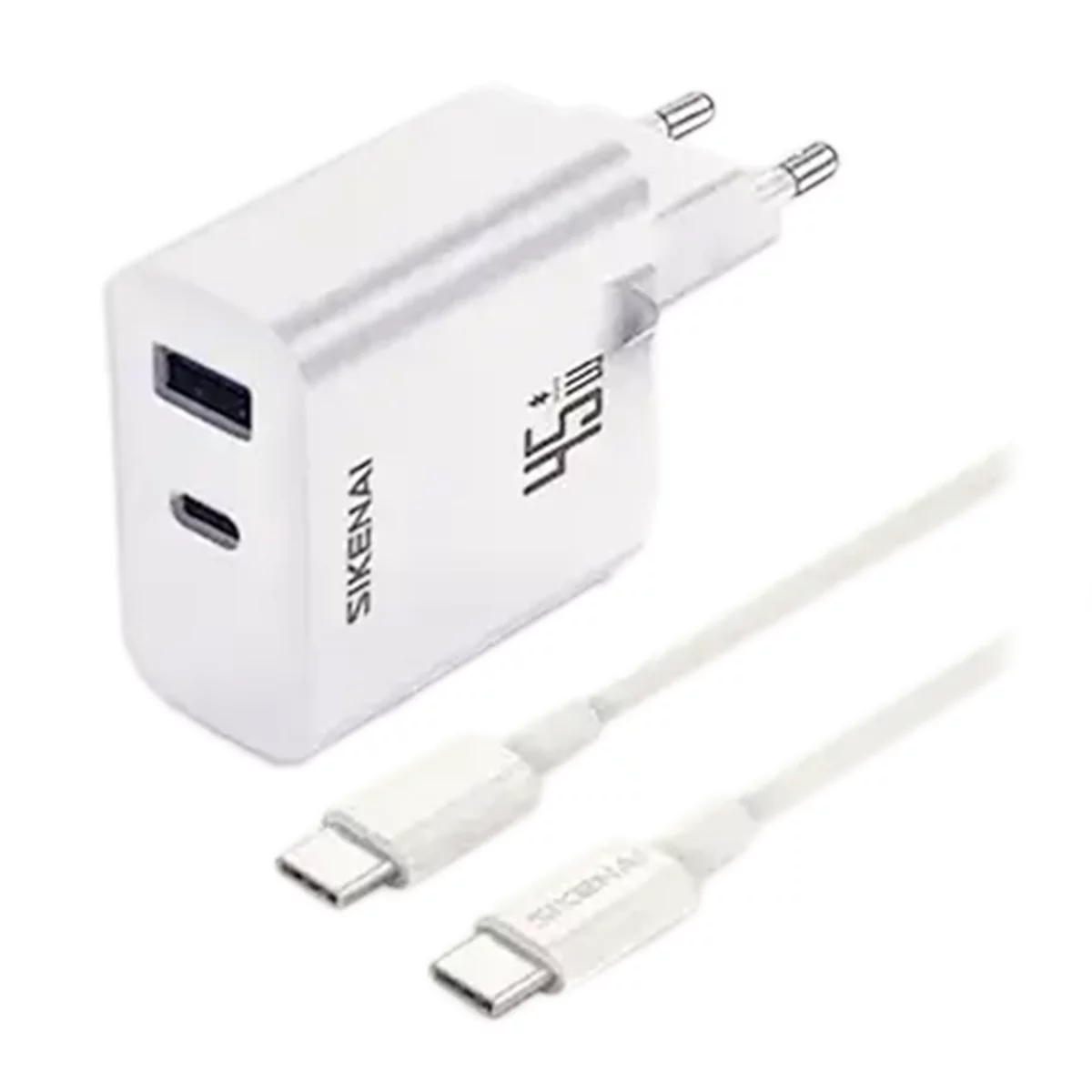 شارژر دیواری سیکنای مدل GRN-6T-EU توان 45 وات همراه کابل دو سر تایپ سی 3 شارژر دیواری سیکنای مدل GRN-6T-EU توان 45 وات همراه کابل دو سر تایپ سی