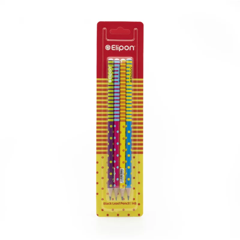 مداد مشکی الیپون طرح POLKA کد 8101640 بسته 4 عددی 3 مداد مشکی الیپون طرح POLKA کد 8101640 بسته 4 عددی