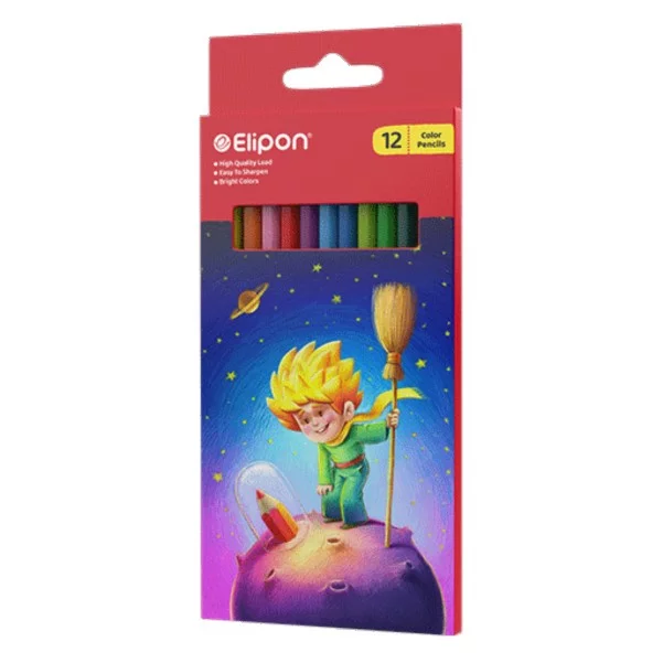 مداد رنگی 12 رنگ الیپون 3 مداد رنگی 12 رنگ الیپون