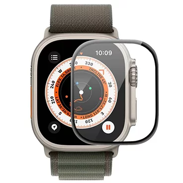 گلس اپل واچ اولترا مدل حاشیه مشکی 3 گلس اپل واچ اولترا مدل حاشیه مشکی