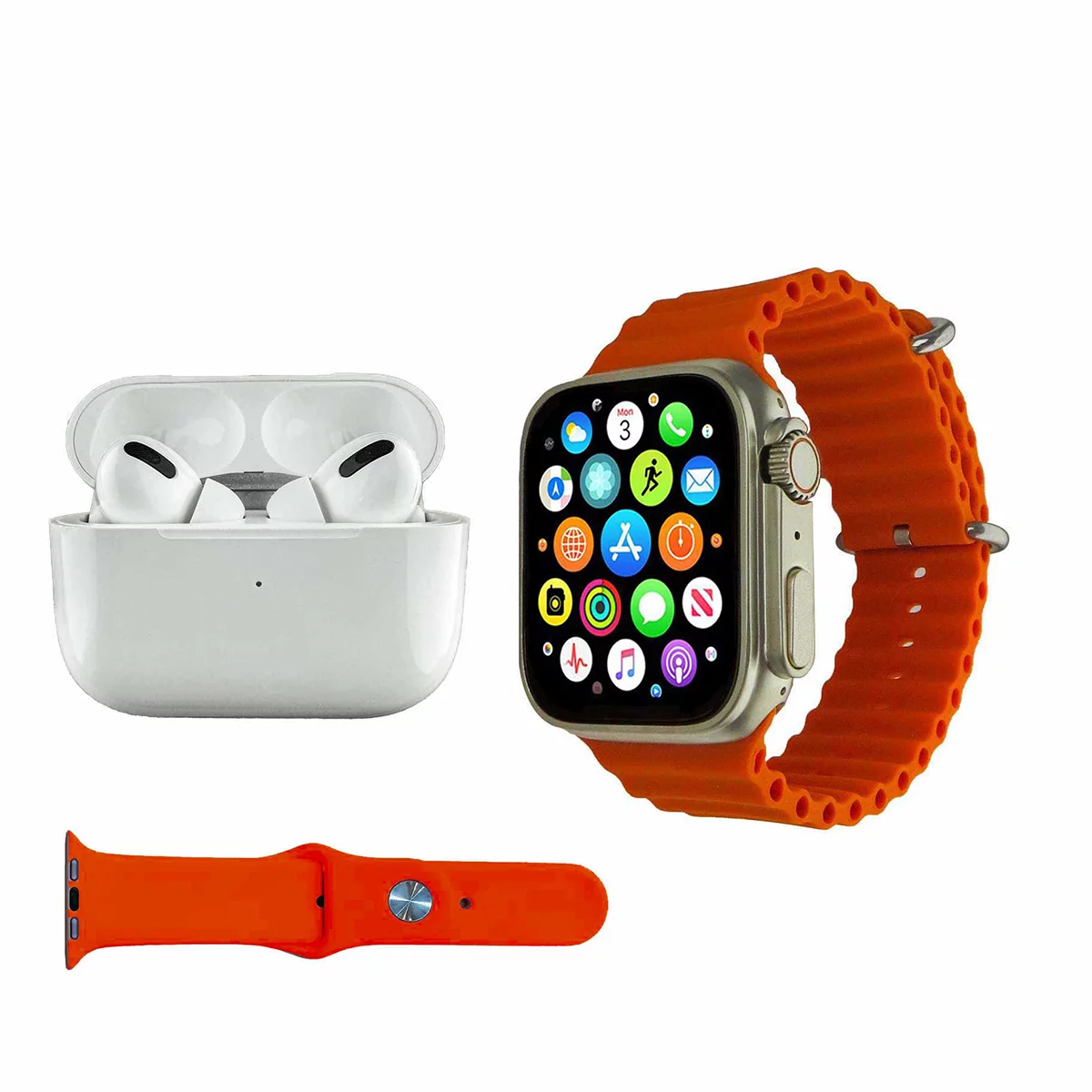 ساعت هوشمند ورنا مدل 01 Ultra Pack به همراه هندزفری بلوتوثی و بند 3 ساعت هوشمند ورنا مدل 01 Ultra Pack به همراه هندزفری بلوتوثی و بند