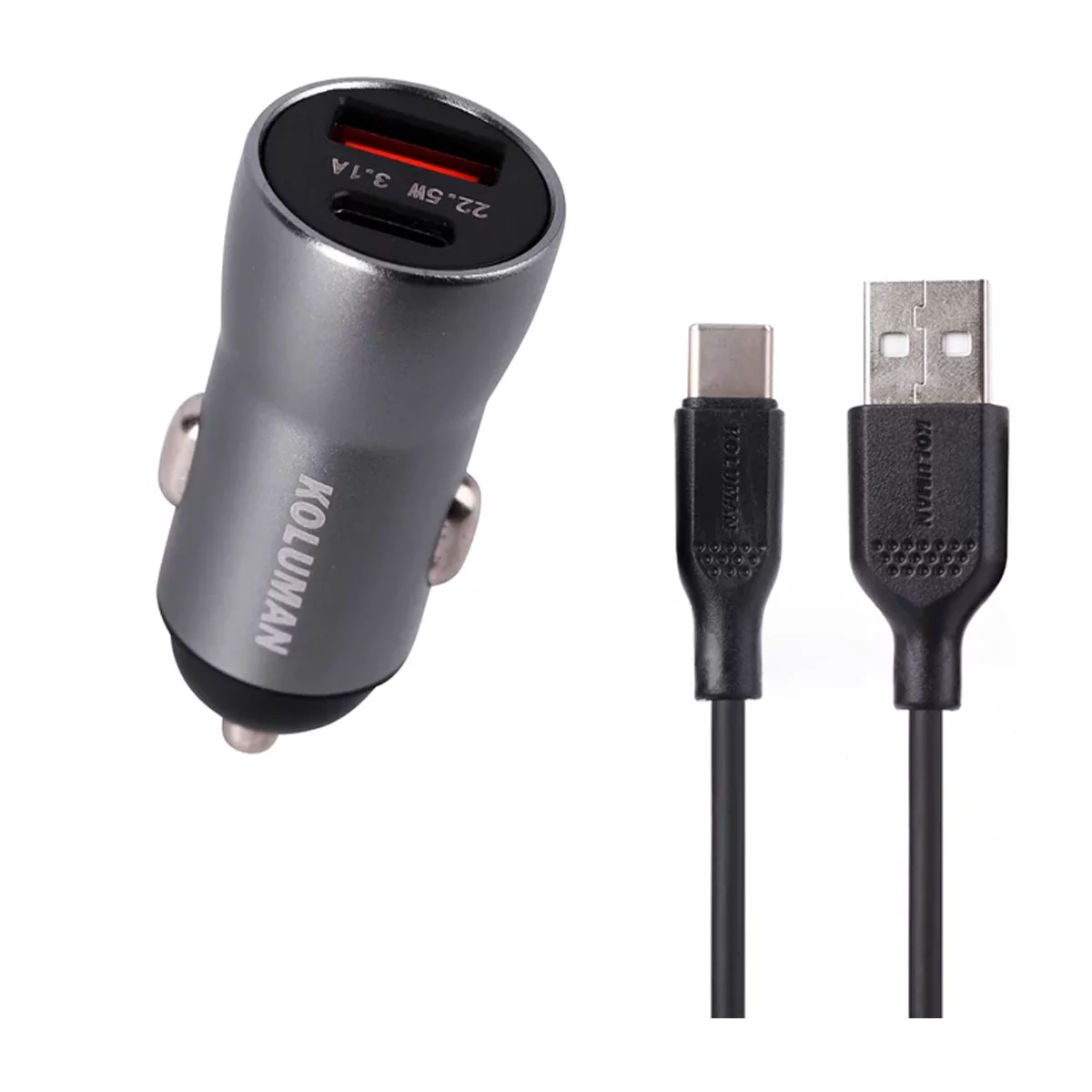 شارژر فندکی کلومن مدل KC-C09 به همراه کابل Type-C 3 شارژر فندکی کلومن مدل KC-C09 به همراه کابل Type-C