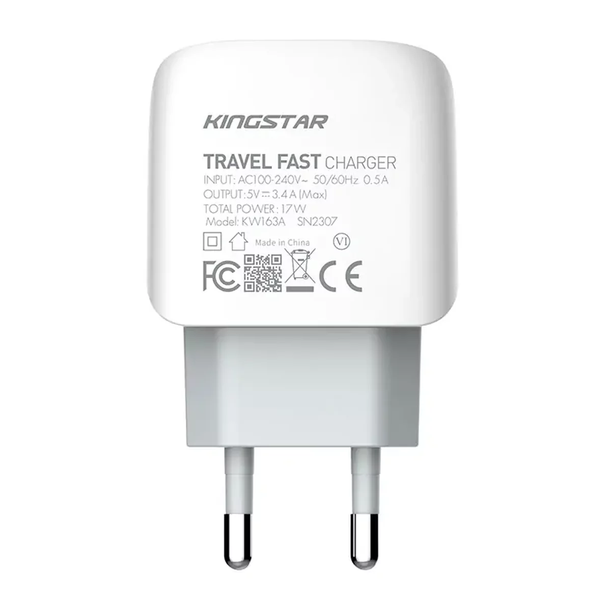 شارژر دیواری کینگ استار مدل KW163A توان 17 وات 3 شارژر دیواری کینگ استار مدل KW163A توان 17 وات