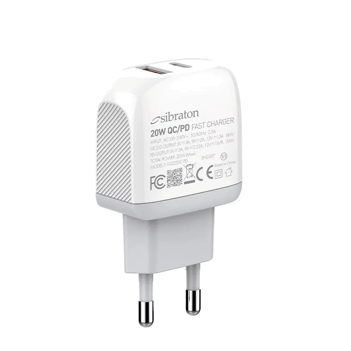 شارژر دیواری سیبراتون مدل S-W2220C-PD توان 20 وات 3 شارژر دیواری سیبراتون مدل S-W2220C-PD توان 20 وات