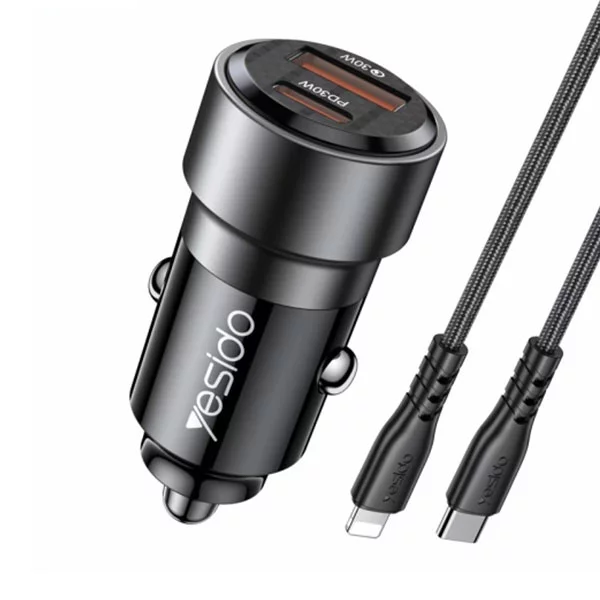 شارژر فندکی یسیدو 60 وات مدل Y54 به همراه کابل تبدیل لایتنینگ 3 شارژر فندکی یسیدو 60 وات مدل Y54 به همراه کابل تبدیل لایتنینگ