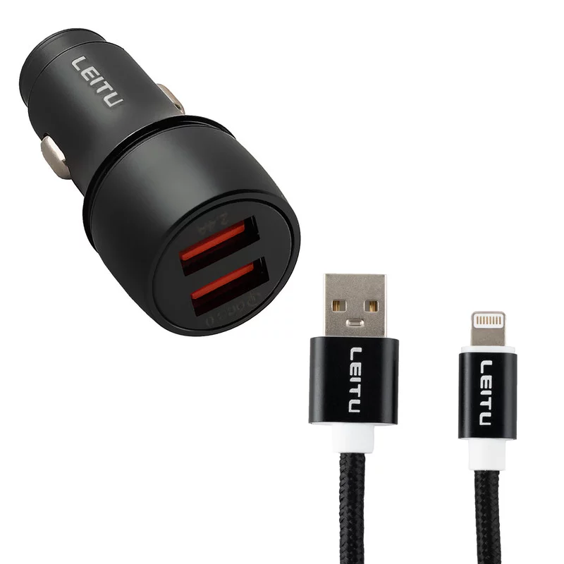 شارژر فندکی لیتو مدل LC-C8 توان 18 وات به همراه کابل تبدیل لایتنینگ 3 شارژر فندکی لیتو مدل LC-C8 توان 18 وات به همراه کابل تبدیل لایتنینگ