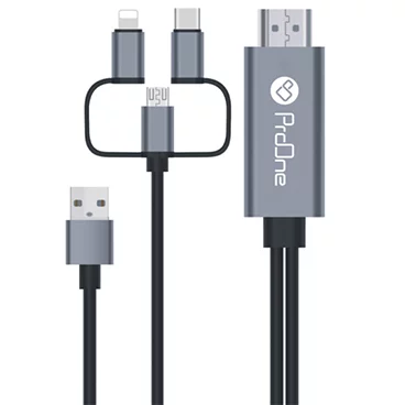 کابل میکرو یو اس بی / لایتنینگ / تایپ سی به HDMI پرووان مدل PCH70 - طول 1.8 متر 3 کابل میکرو یو اس بی / لایتنینگ / تایپ سی به HDMI پرووان مدل PCH70 - طول 1.8 متر